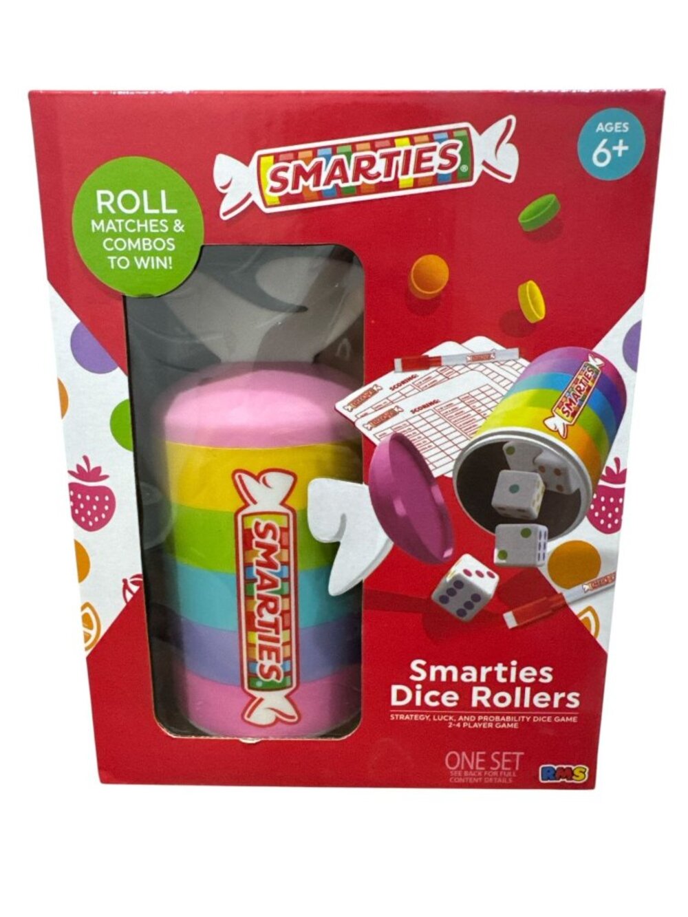 Smarties Dice Rollers Board Game Ages 6+ Strategy & Probability Game For 2-4 Pla